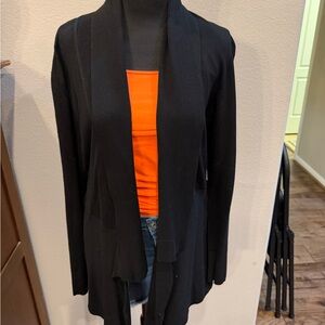 White House Black Market Black Open Front Cardigan